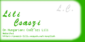 lili csaszi business card